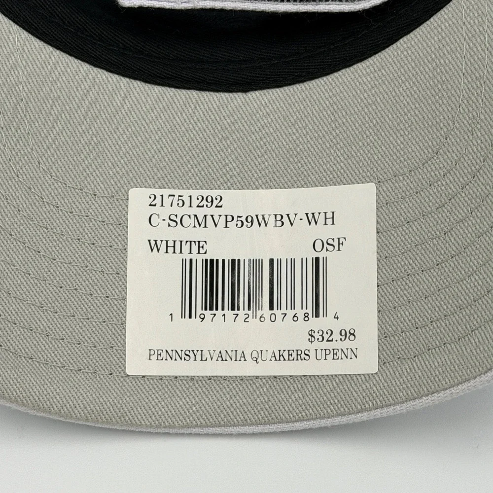 University of Pennsylvania Quakers '47 Brand MVP Adjustable Hat White *NEW*